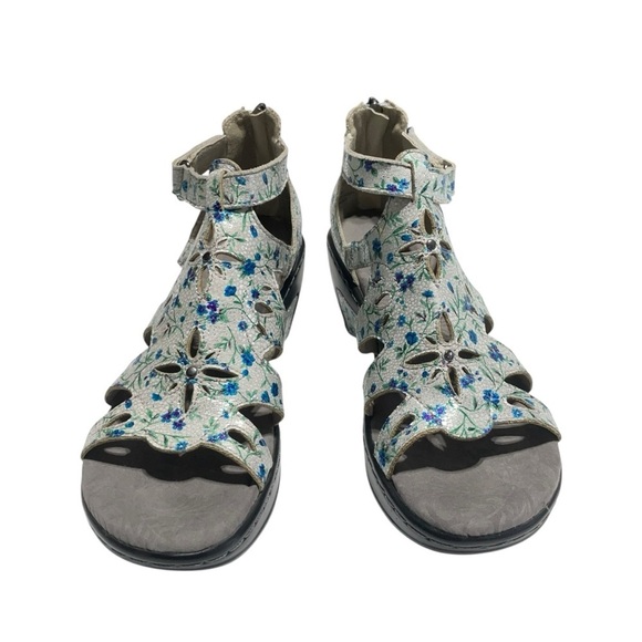 JBU Jambu Northstar Laser Cut Wedge Sandal Ditzy Floral Women Size 9.5 - Picture 4 of 14